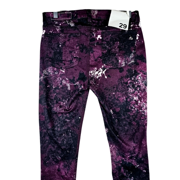 Rag & Bone Galaxy Print Legging Skinny Ankle Jeans, Purple, Size 29 - Picture 6 of 13